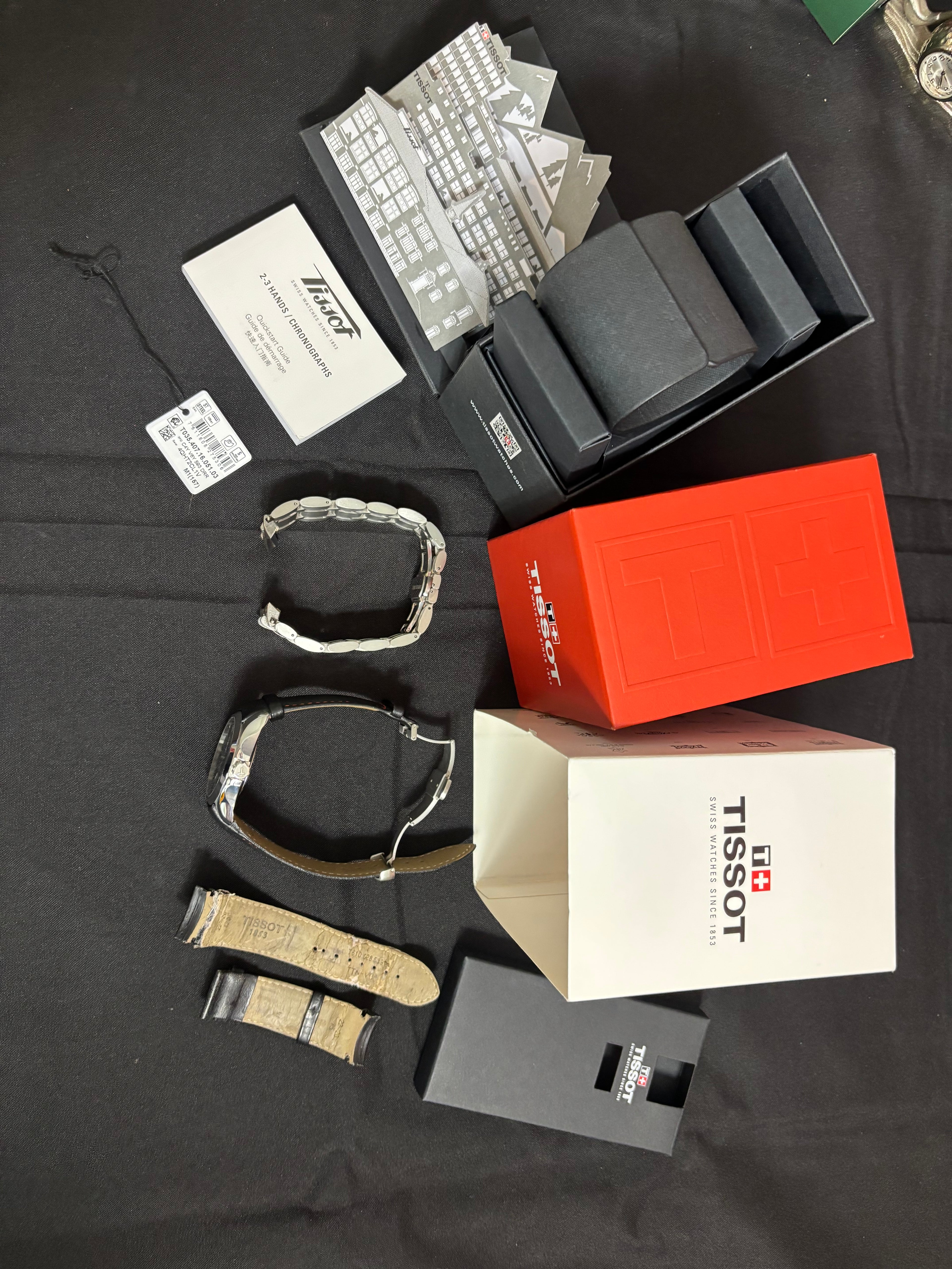Tissot Couturier Auto Men's Black Mens Watch - T035407A-Full Set-xtra Bracelet