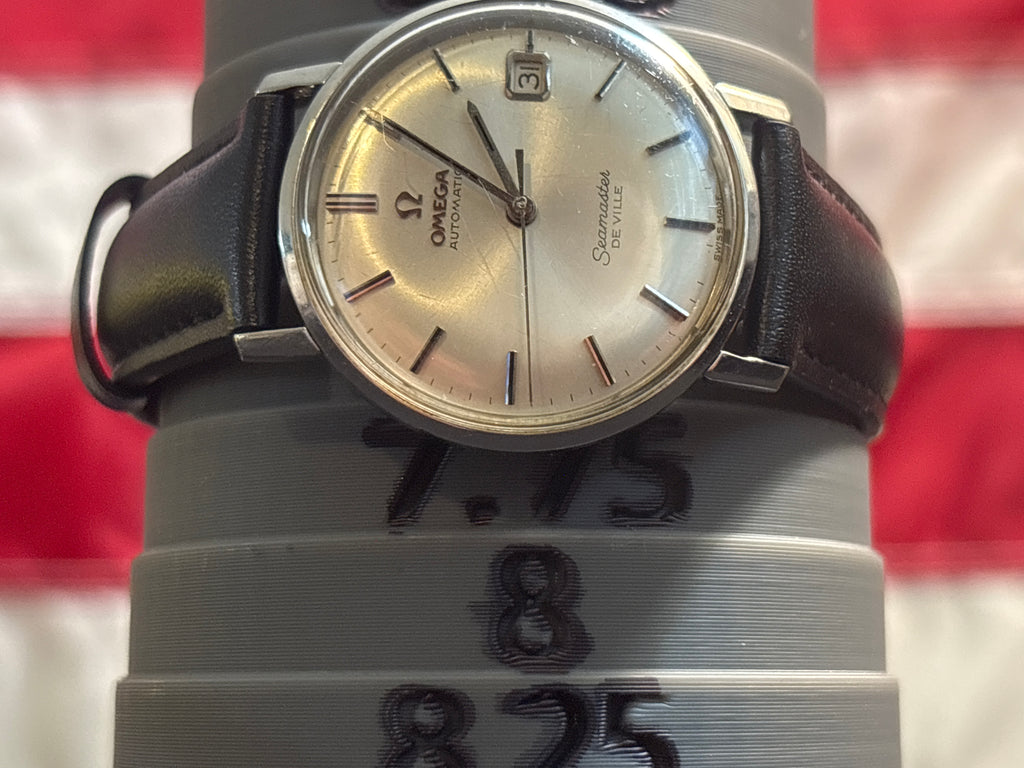 Original Omega Deville date Automatic/blk leather strap-omega buckle.