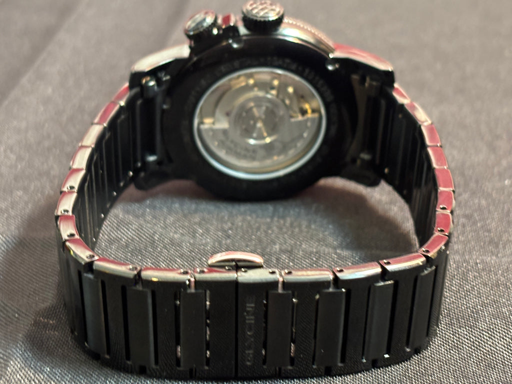 Glycine Airman Gl0153 world time black pvd mens watch