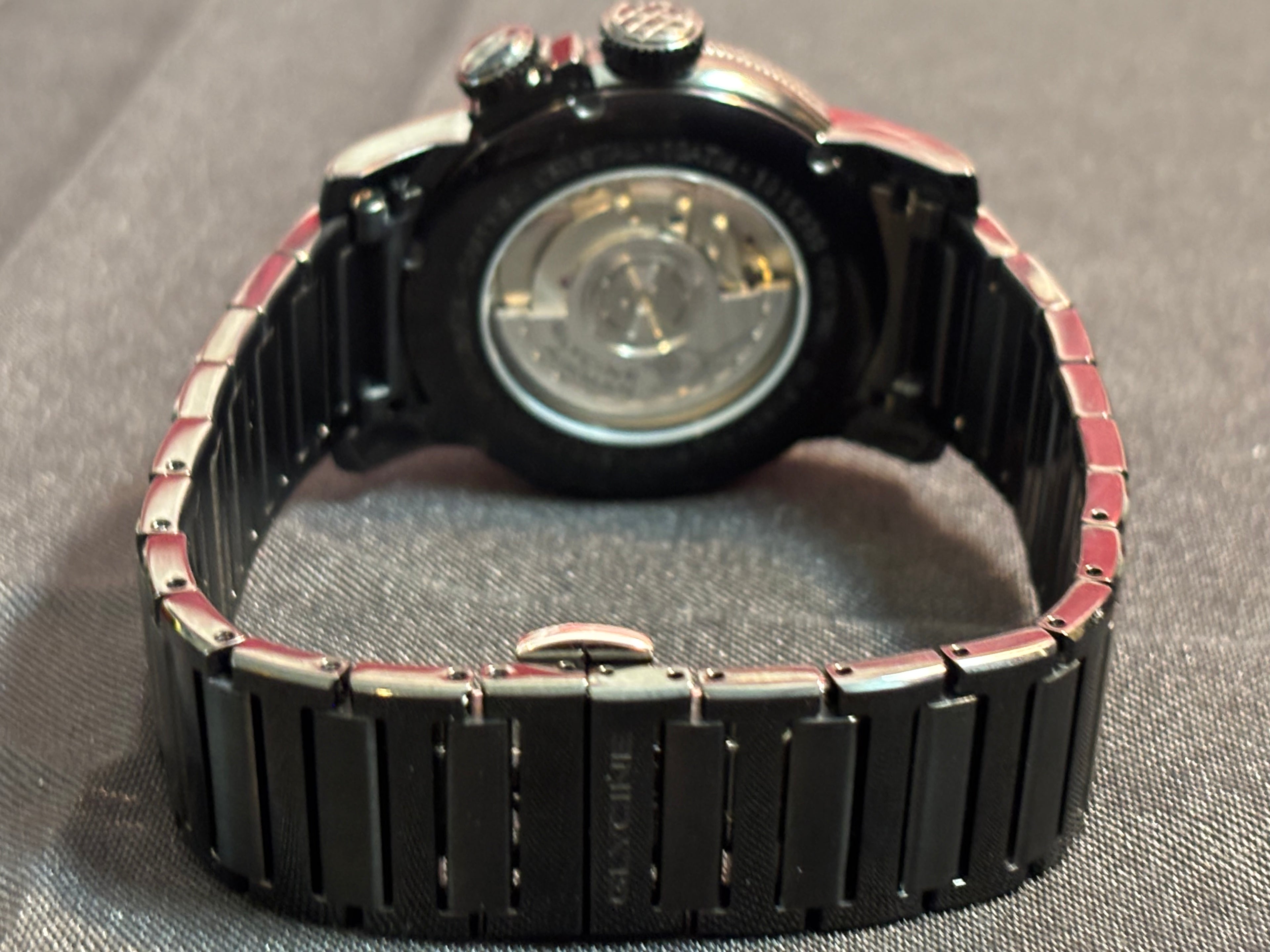 Glycine Airman Gl0153 world time black pvd mens watch