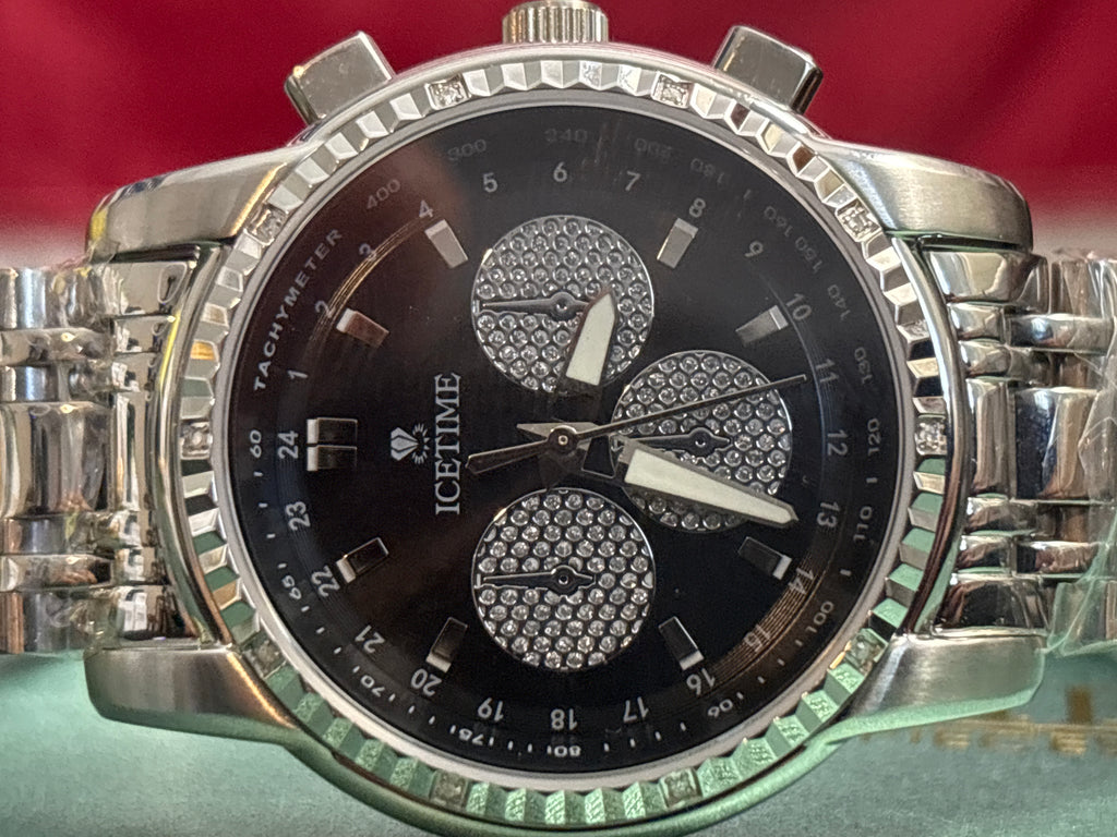Icetime his/hers both full sets .10carat diamonds in each time piece.