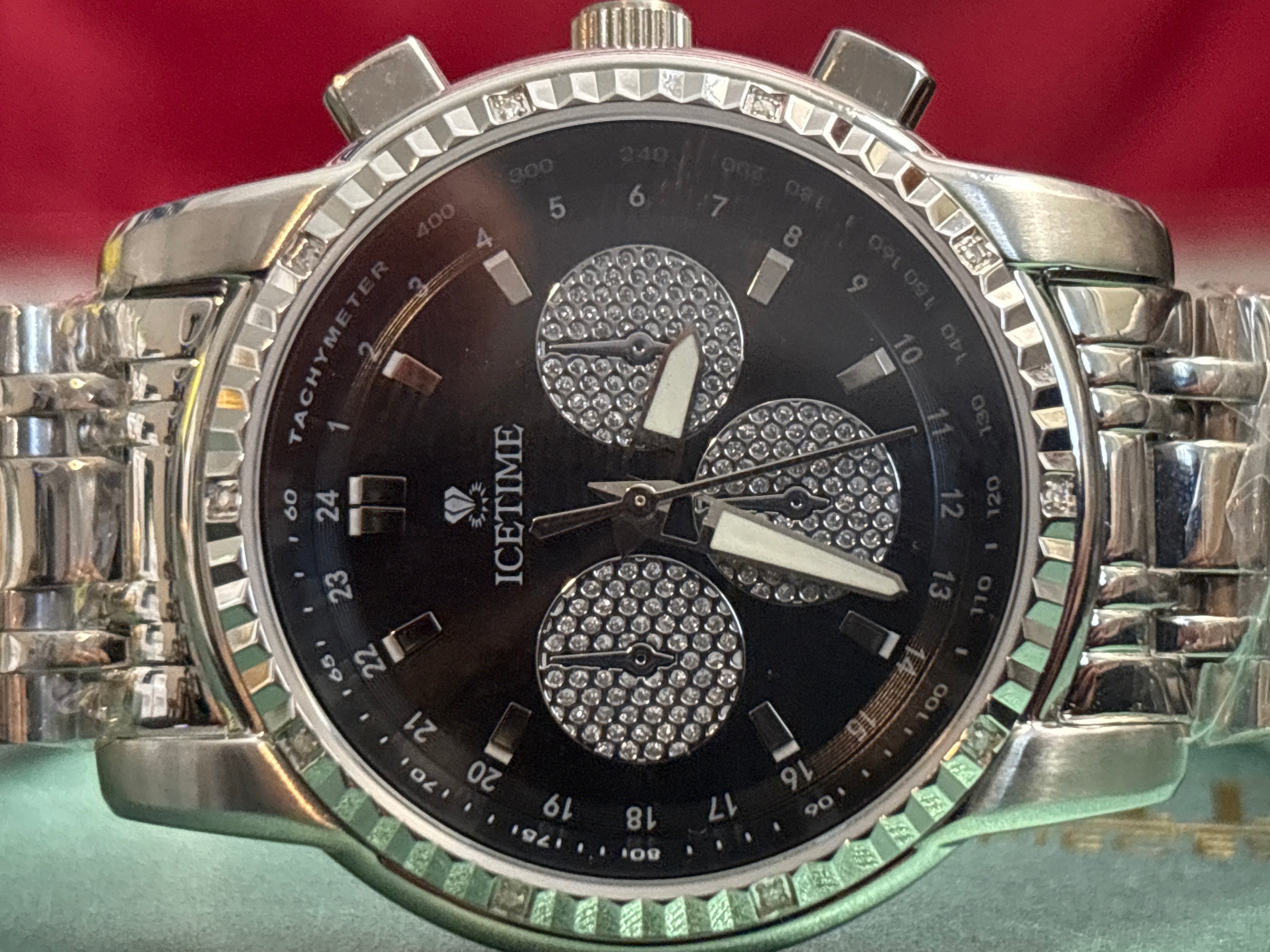 Icetime his/hers both full sets .10carat diamonds in each time piece.