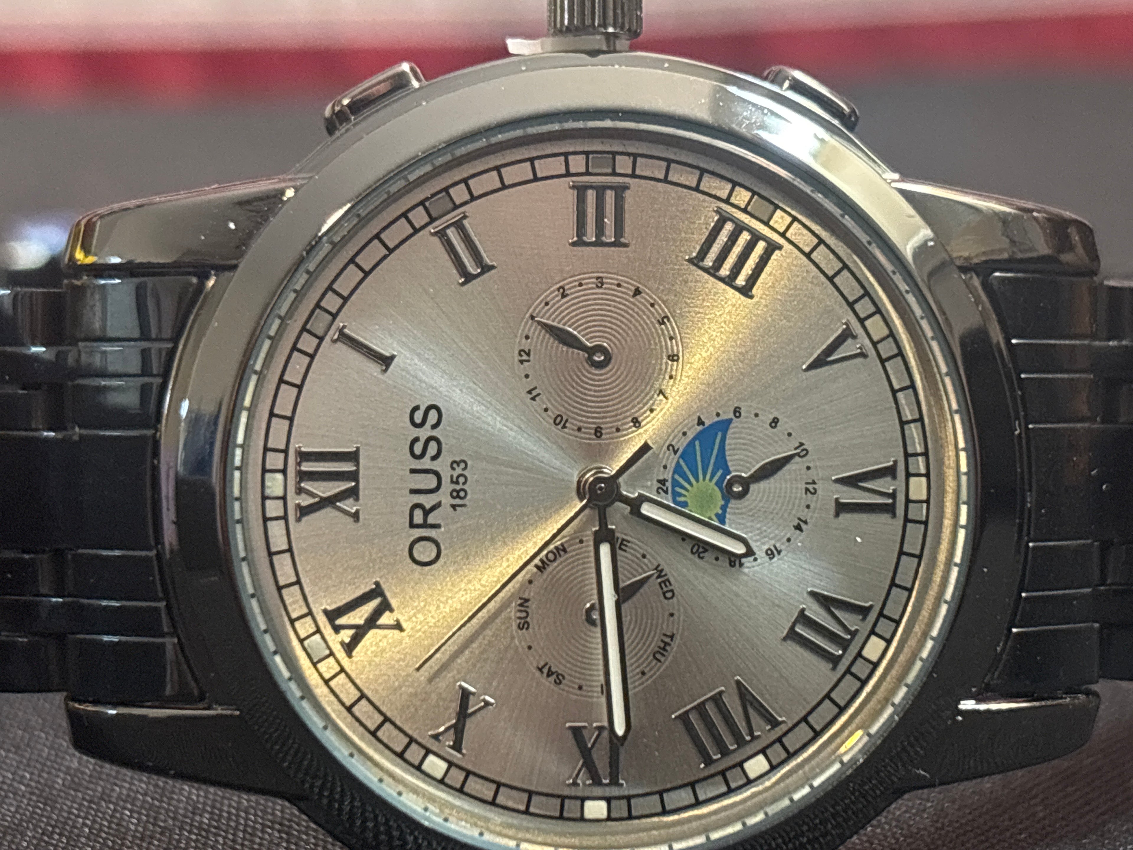 Oruss black/silver quartz watch