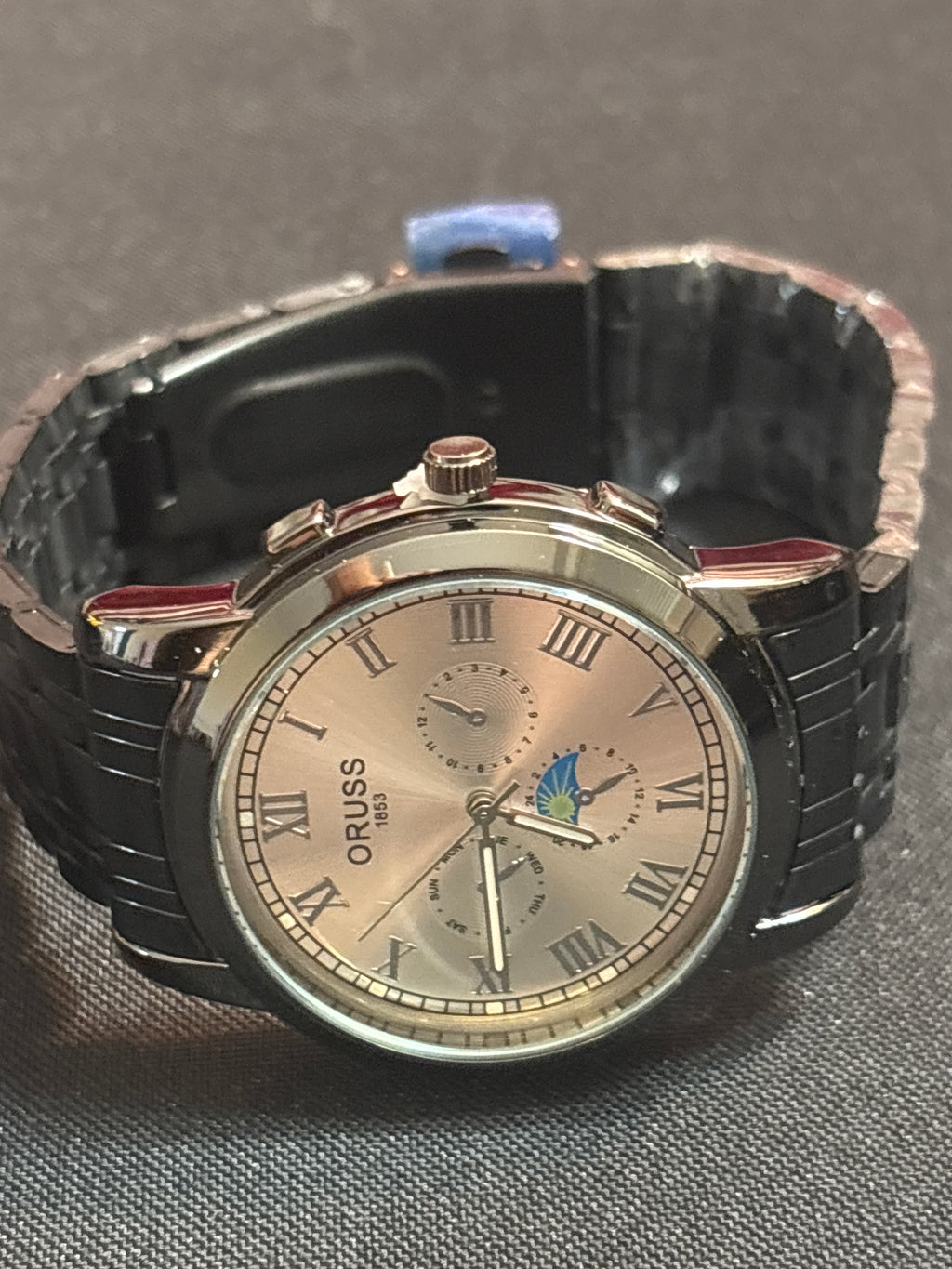 Oruss black/silver quartz watch