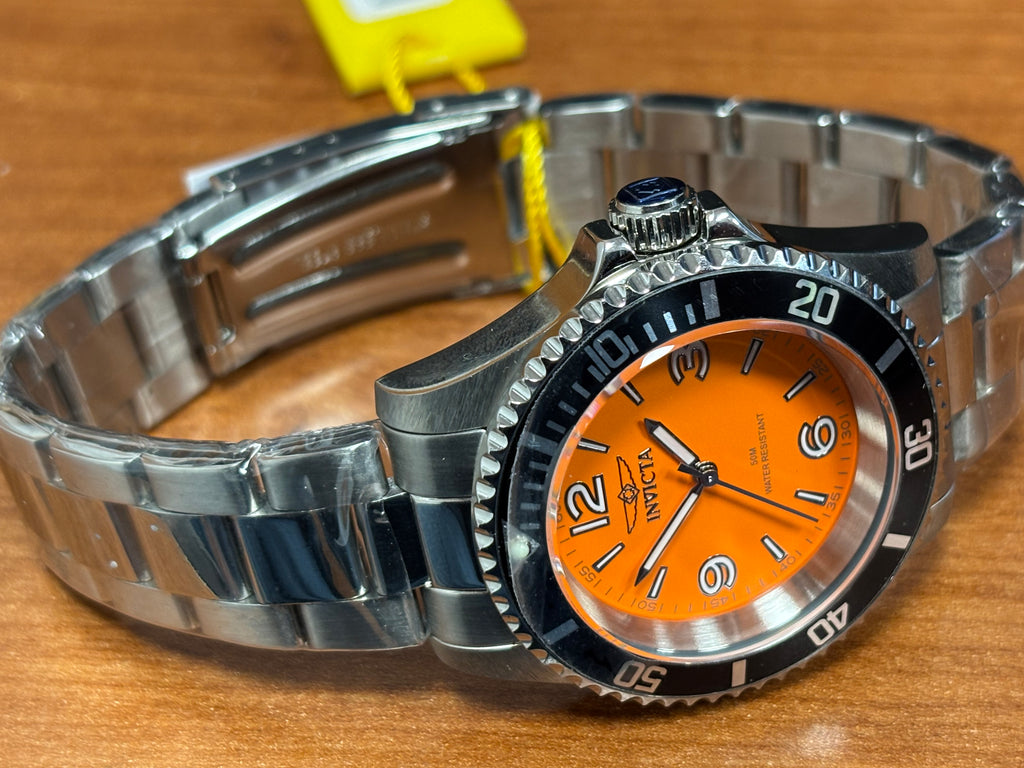 Invicta Specialty Pro Diver orange 40mm mens watch SS Bracelet
