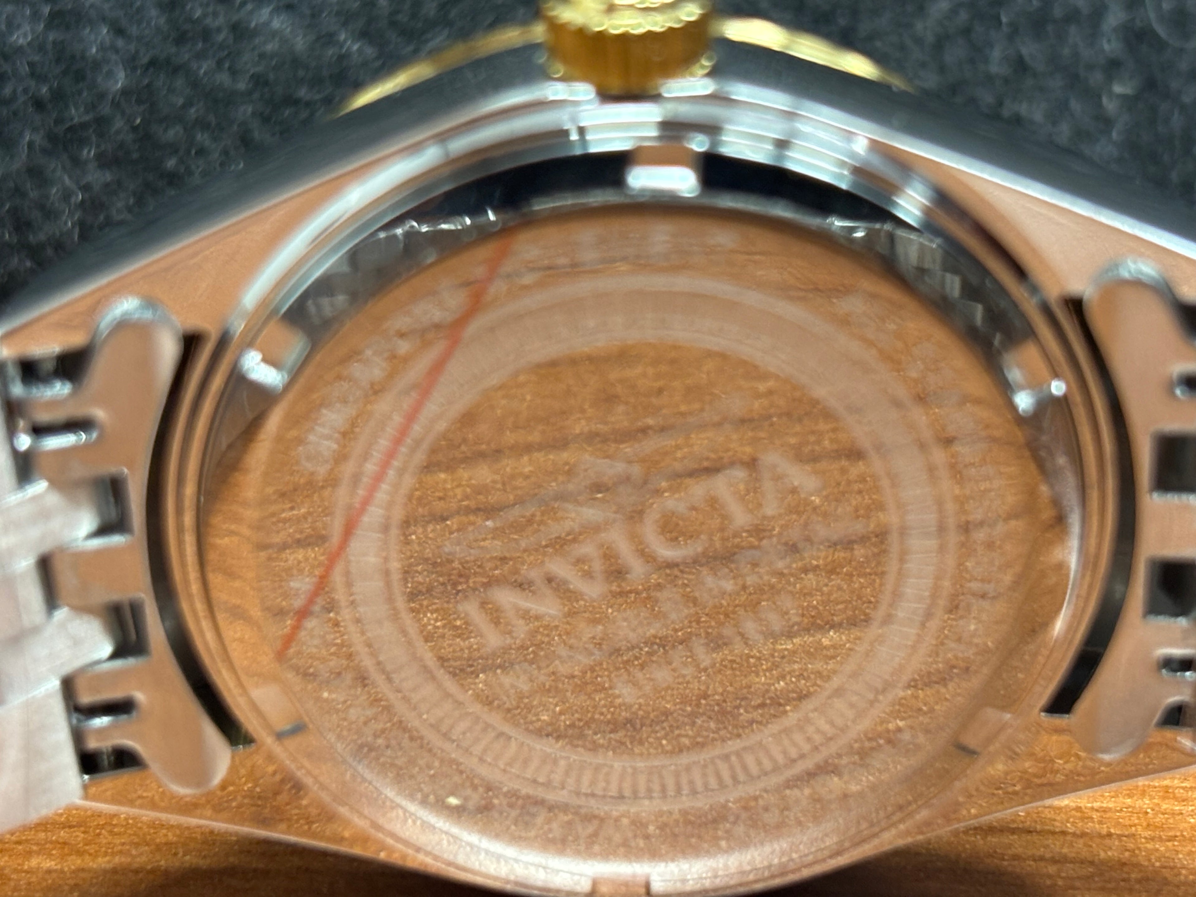 Invicta Specialty gold 36mm ladies quartz watch on two tone jubilee bracelet #29405