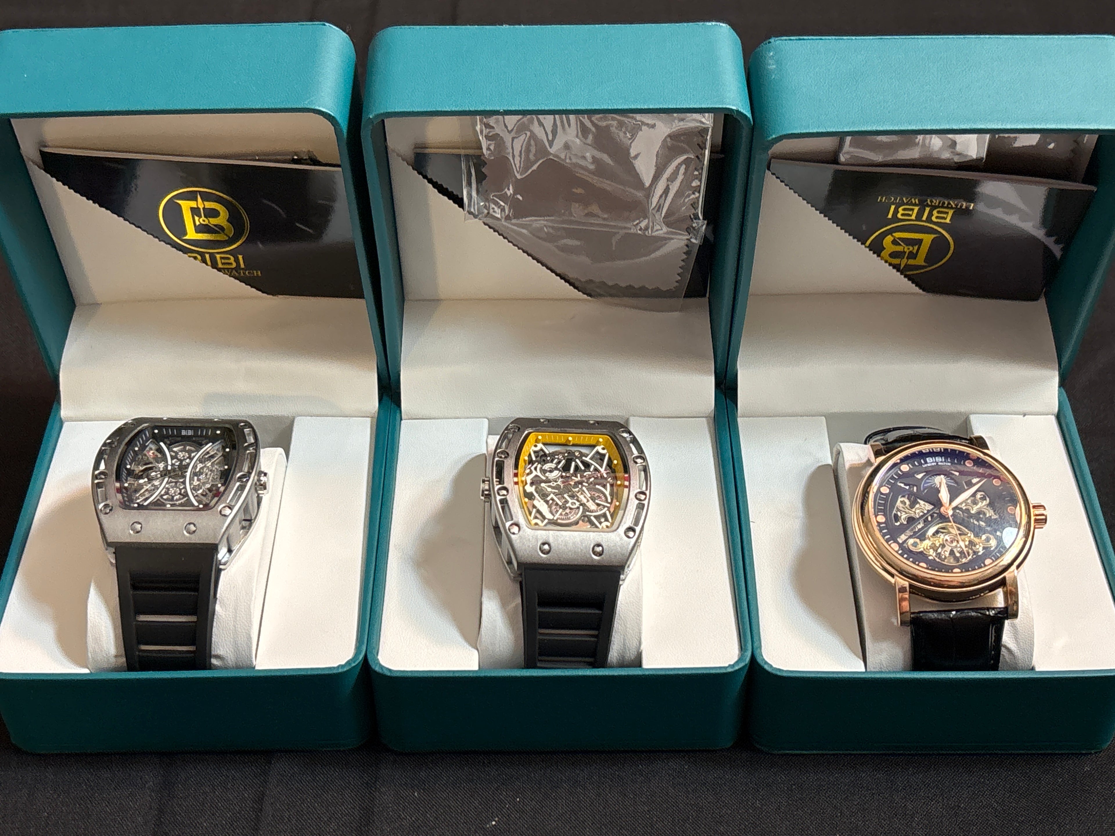 Bibi brand watches 3 assorted automatics and various designs- all 3 watches 1 price.