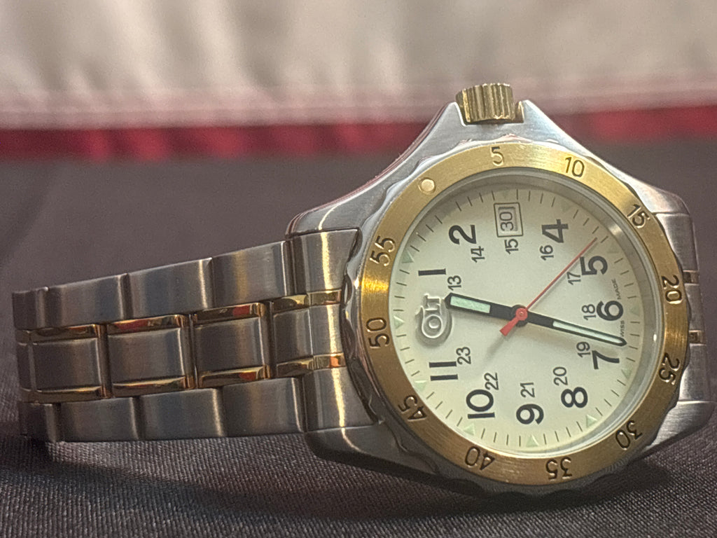 Colt Arms Swiss quartz mens watch on stainless steel band- like new no box
