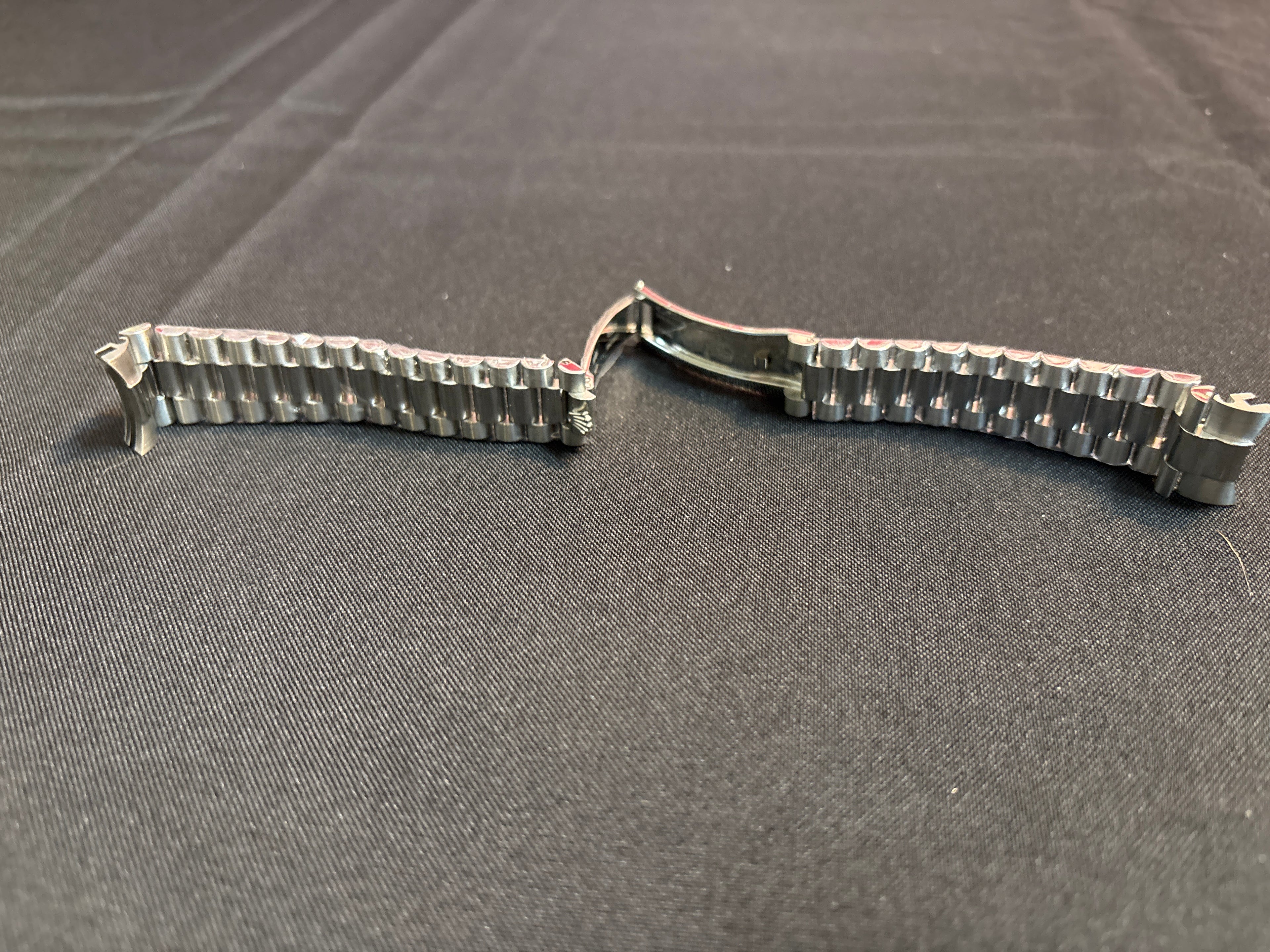 Branded Stainless Steel 20mm Jubilee bracelets fit any Rolex with 20mm lug size- removable links and hide a clasp with crown.