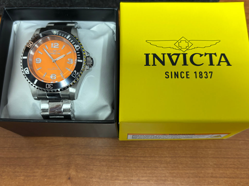 Invicta Specialty Pro Diver orange 40mm mens watch SS Bracelet