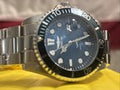 Invictas Blue Green Dial Pro Diver 43mm On SS Band Mens Watch #30019