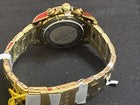 Invicta 39mm Speedway Chrono Quartz Skely Dial Gold Tone Band Mens Watch 50271