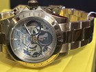 Invicta 39mm Speedway Chrono Quartz Skely Dial Gold Tone Band Mens Watch 50271