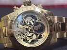 Invicta 39mm Speedway Chrono Quartz Skely Dial Gold Tone Band Mens Watch 50271