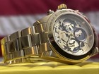 Invicta 39mm Speedway Chrono Quartz Skely Dial Gold Tone Band Mens Watch 50271