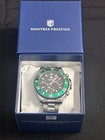 Invictas MP Mpw-0088 42mm Blk/Green Chrono Quartz Mens Watch On SS Bracelet