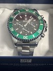 Invictas MP Mpw-0088 42mm Blk/Green Chrono Quartz Mens Watch On SS Bracelet
