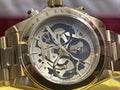 Invicta 39mm Speedway Chrono Quartz Skely Dial Gold Tone Band Mens Watch 50271