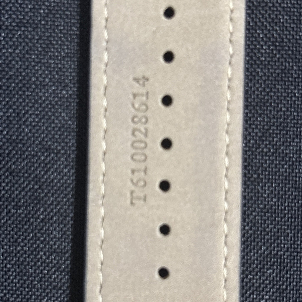 Tissot band/strap Black leather with orange stitch, curved ends, Genuine 24/22mm
