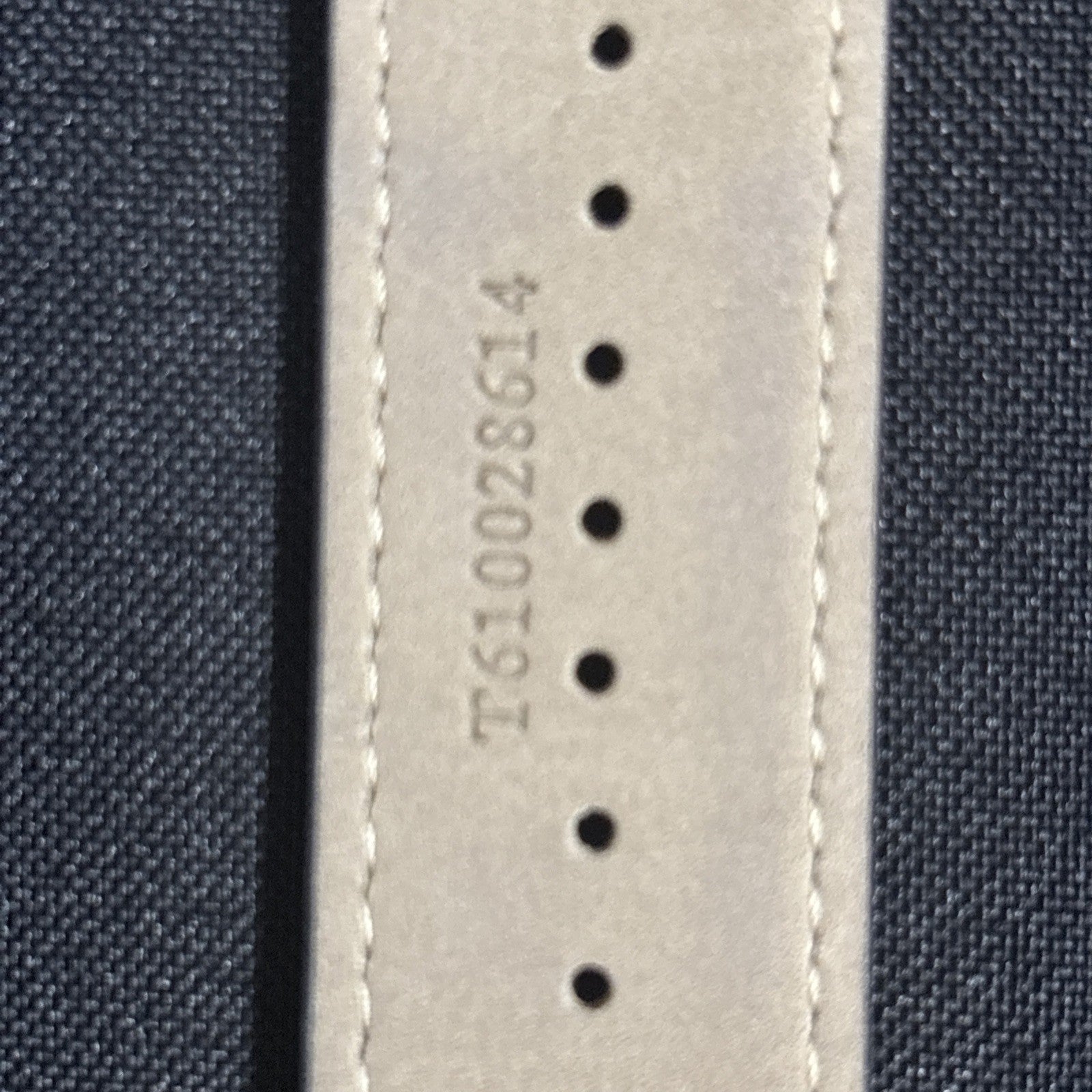 Tissot band/strap Black leather with orange stitch, curved ends, Genuine 24/22mm