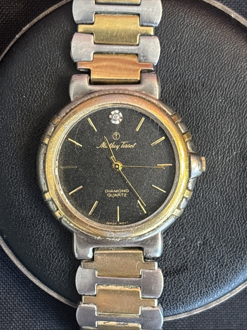 Vintage Ladies Mathey-Tissot Quartz Dress Watch - Classic Black & Gold