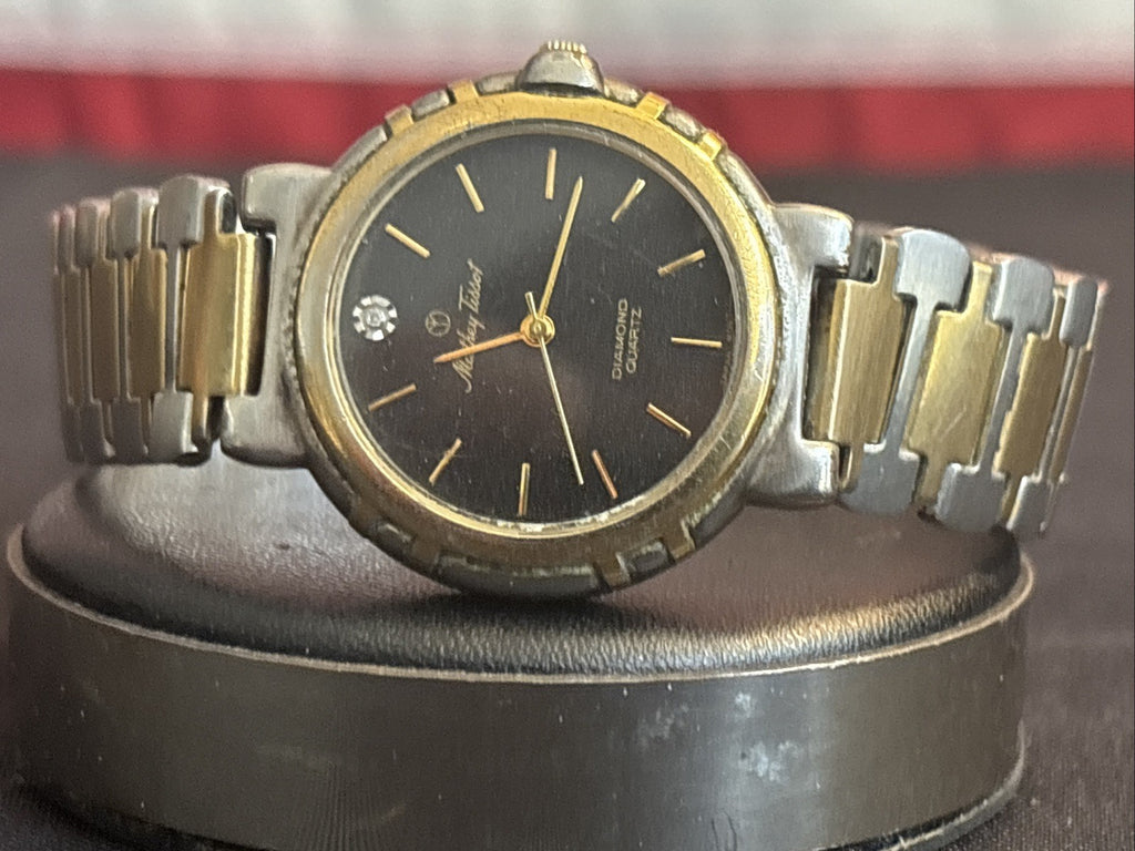 Vintage Ladies Mathey-Tissot Quartz Dress Watch - Classic Black & Gold