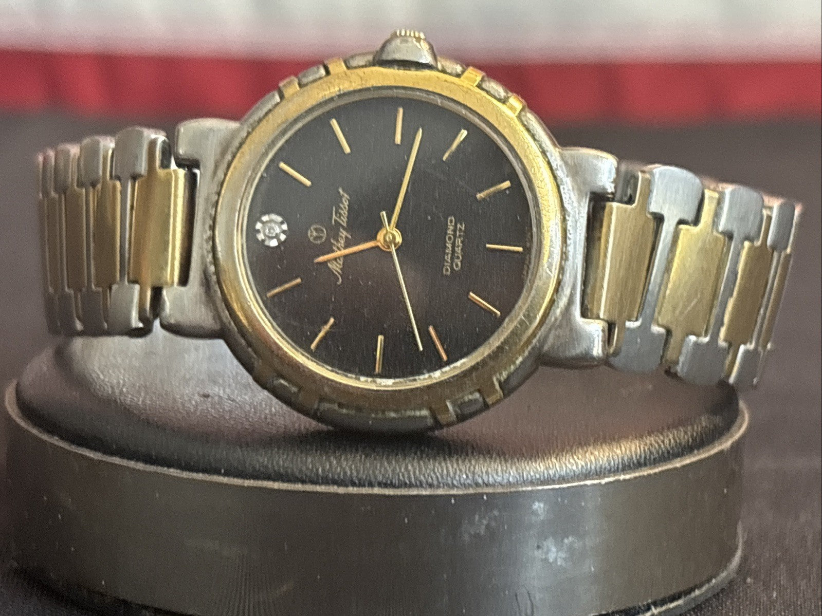 Vintage Ladies Mathey-Tissot Quartz Dress Watch - Classic Black & Gold