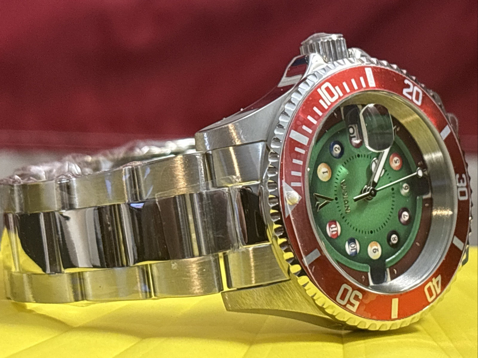 Invicta Pro Diver House of Cards 40mm 50523 Red Stainless Steel NIB