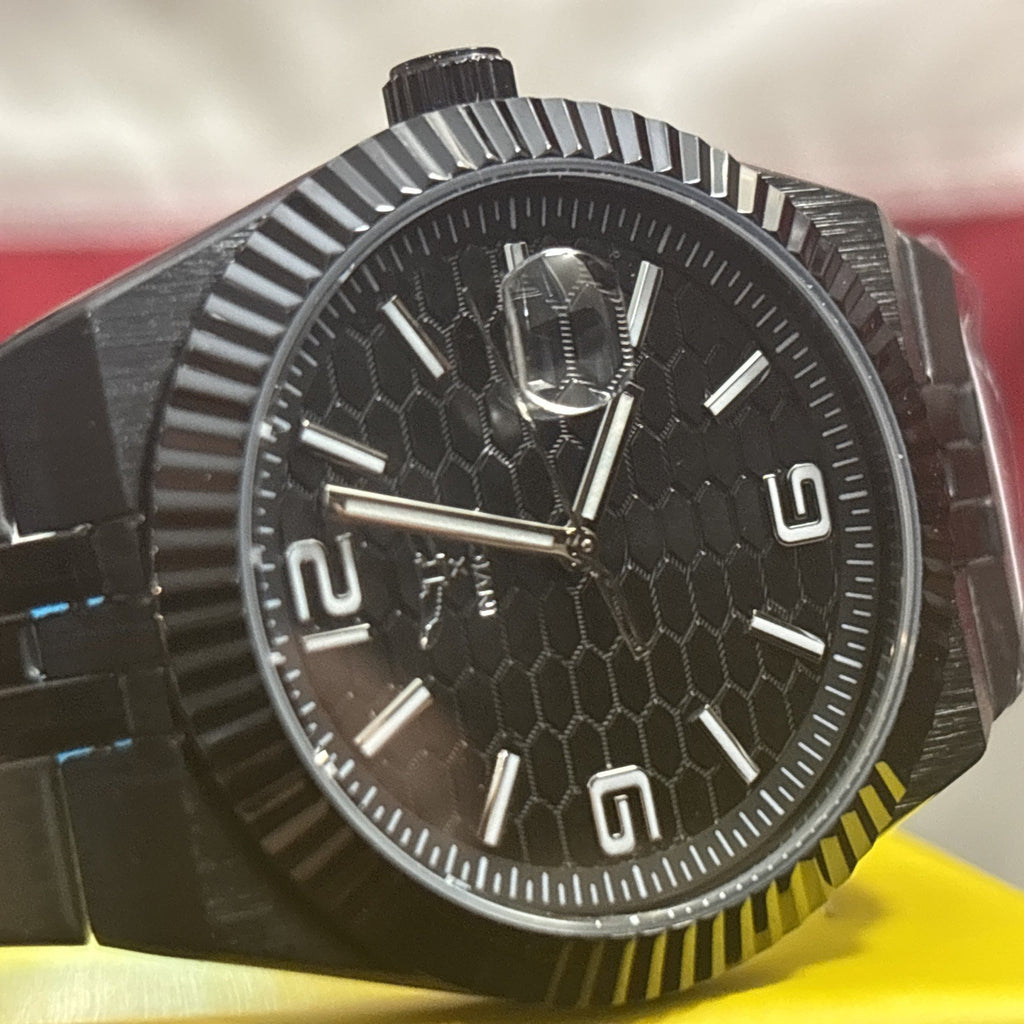 New Invicta Specialty #70053- Blk 40mm Mens Quartz Watch On Blk Stainless Band