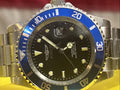 Invicta Blk N Blu pro diver #50940 40mm Mens Watch SS Bracelet