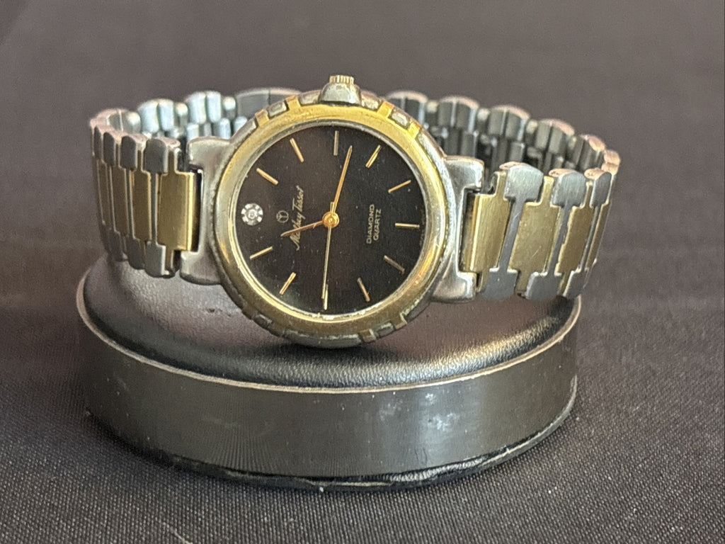 Vintage Ladies Mathey-Tissot Quartz Dress Watch - Classic Black & Gold