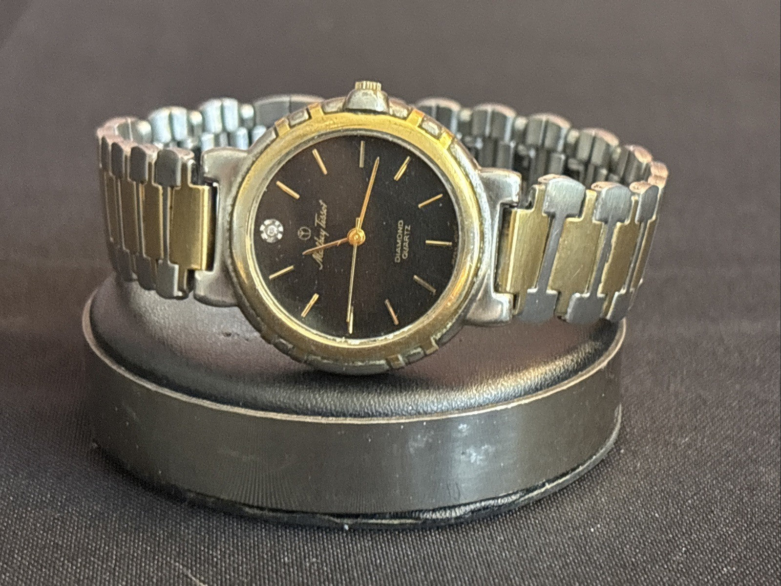 Vintage Ladies Mathey-Tissot Quartz Dress Watch - Classic Black & Gold