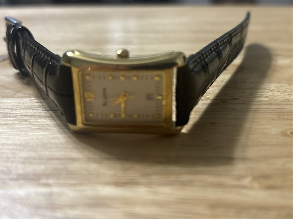 Gold Tone Tank Bulova 97m48 Ladies Watch