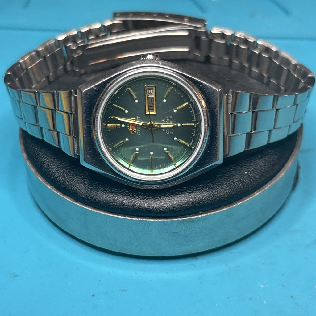 Orient 3 Star Green  Automatic Ladies Watch SS bracelet