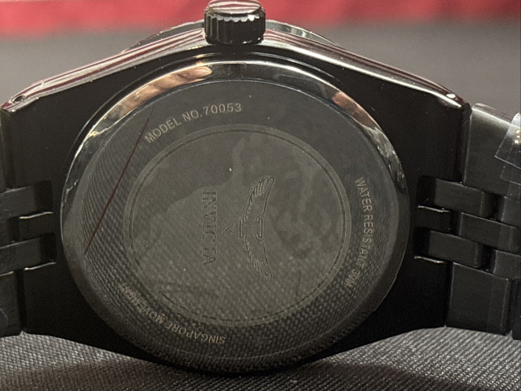New Invicta Specialty #70053- Blk 40mm Mens Quartz Watch On Blk Stainless Band