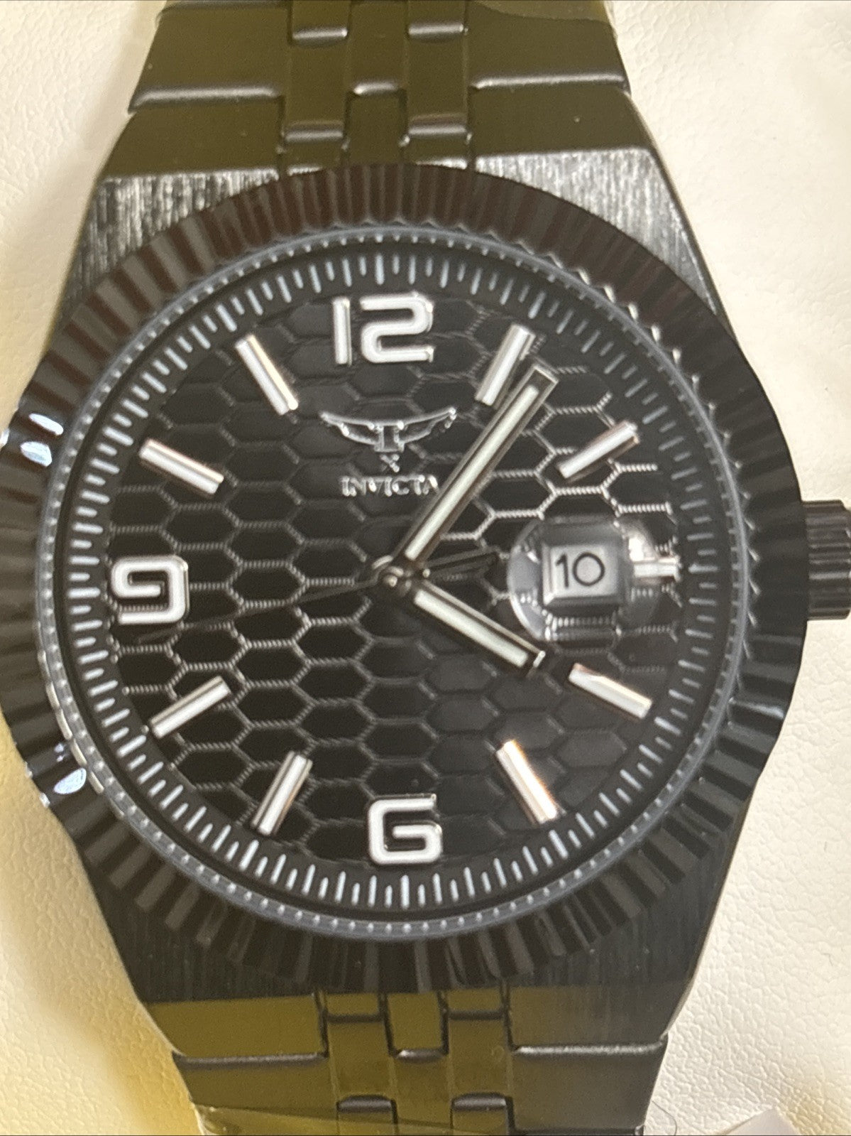 New Invicta Specialty #70053- Blk 40mm Mens Quartz Watch On Blk Stainless Band