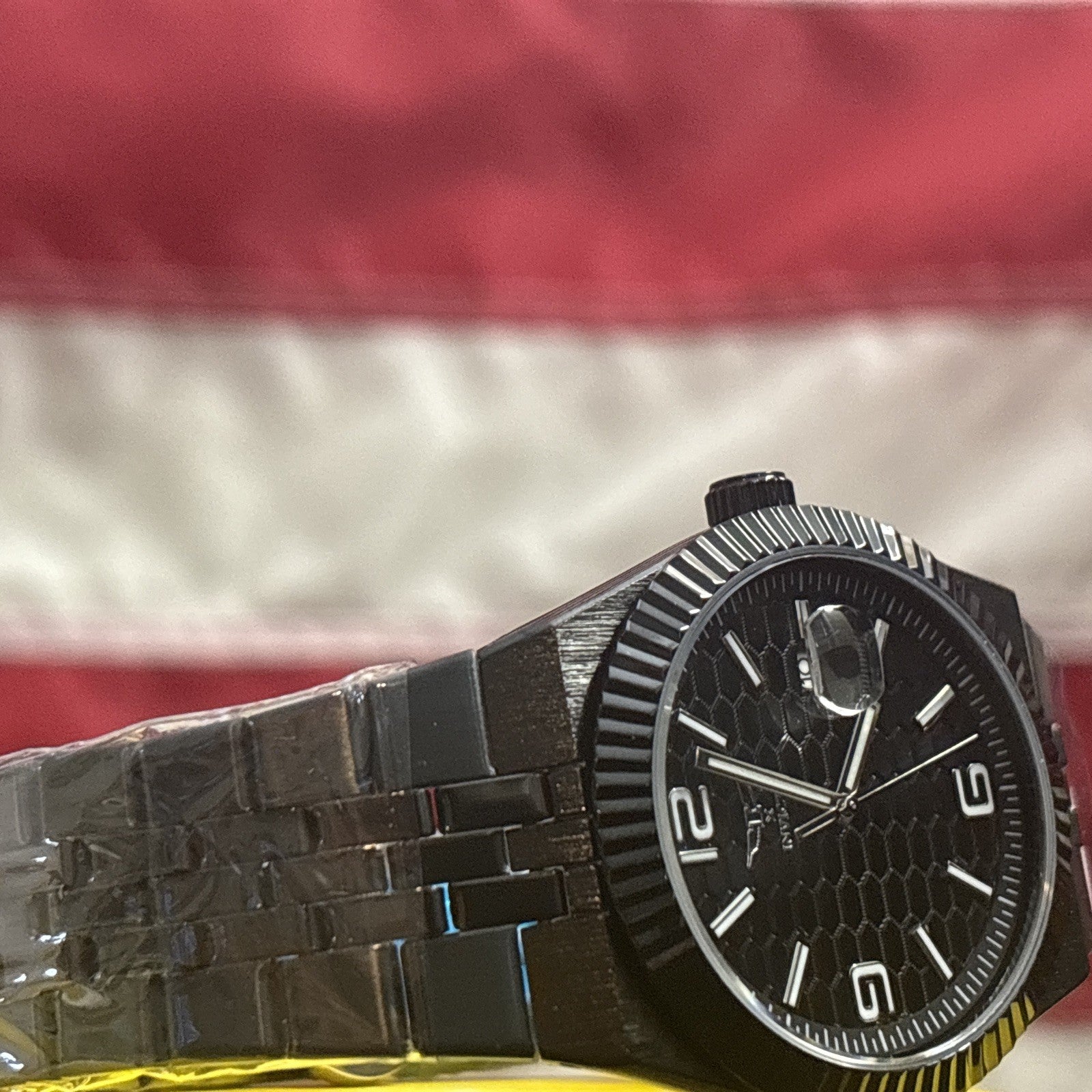New Invicta Specialty #70053- Blk 40mm Mens Quartz Watch On Blk Stainless Band