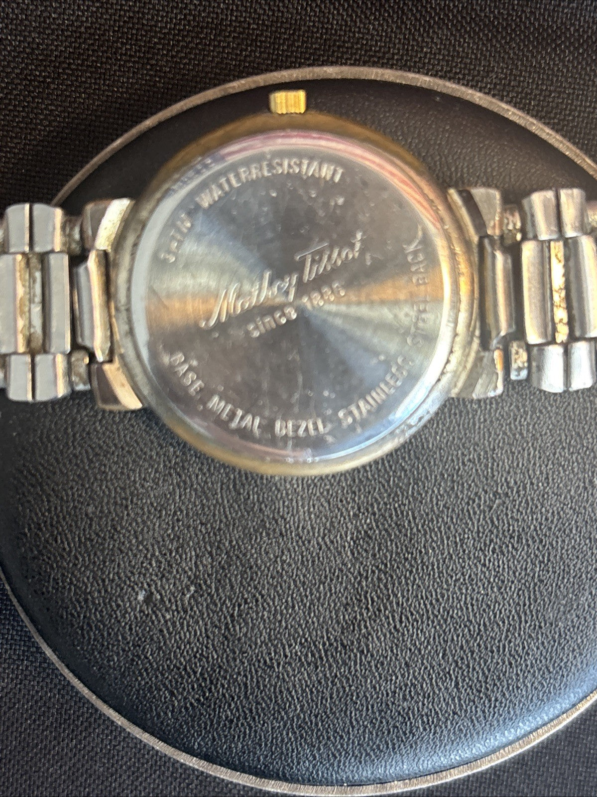 Vintage Ladies Mathey-Tissot Quartz Dress Watch - Classic Black & Gold