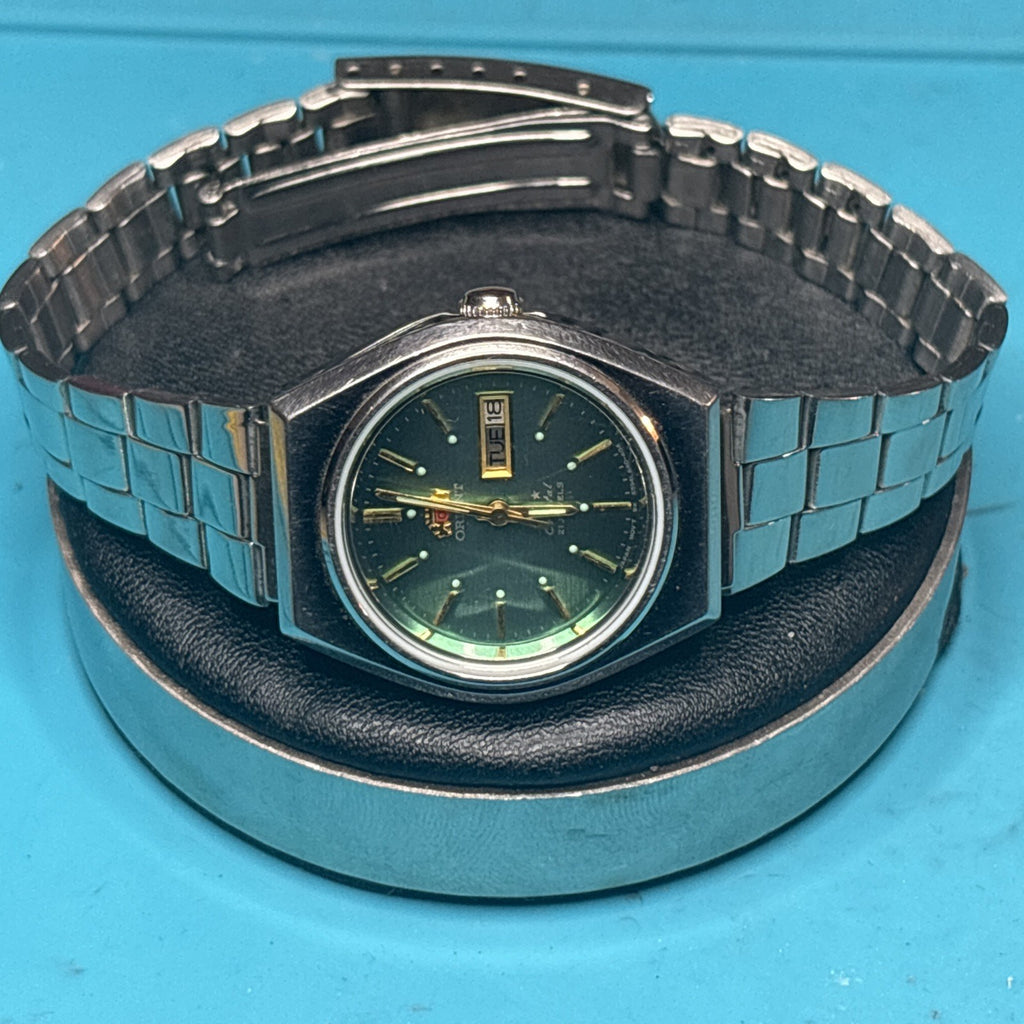 Orient 3 Star Green  Automatic Ladies Watch SS bracelet