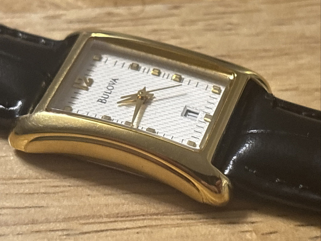 Gold Tone Tank Bulova 97m48 Ladies Watch